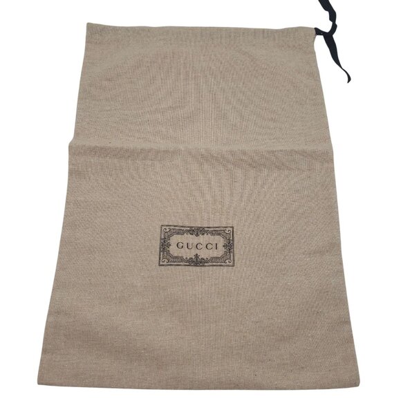 Gucci Tan Linen Drawstring Dust Bag 11.5"x17" For Shoes & Accessories Storage - Picture 1 of 4